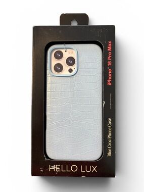 Light Blue Croc Phone Case for iPhone 16 Pro Max